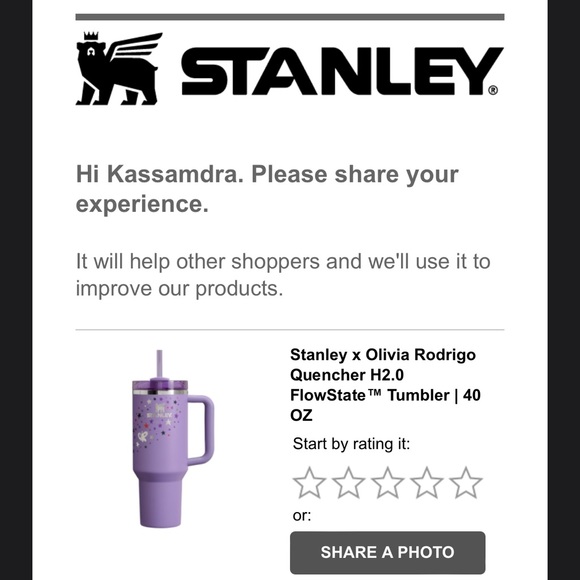 SOLD ๐ฅ BNIB Olivia Rodrigo 40oz Stanley - Picture 5 of 5